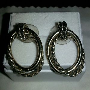 Knotted Rope Style Dangle Goldtone Earrings